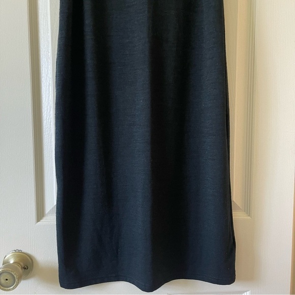 Gap Black Midi Dress sleeveless Crew Neck Knit Stretchy Size XS Fits Like M - Picture 7 of 14